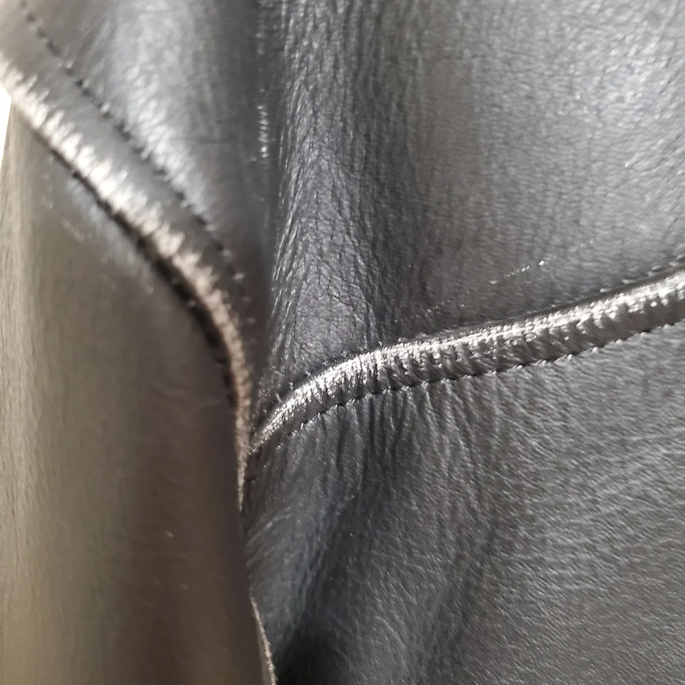 Black Brand motorcycle clothing leather jacket - Picture 7 of 8